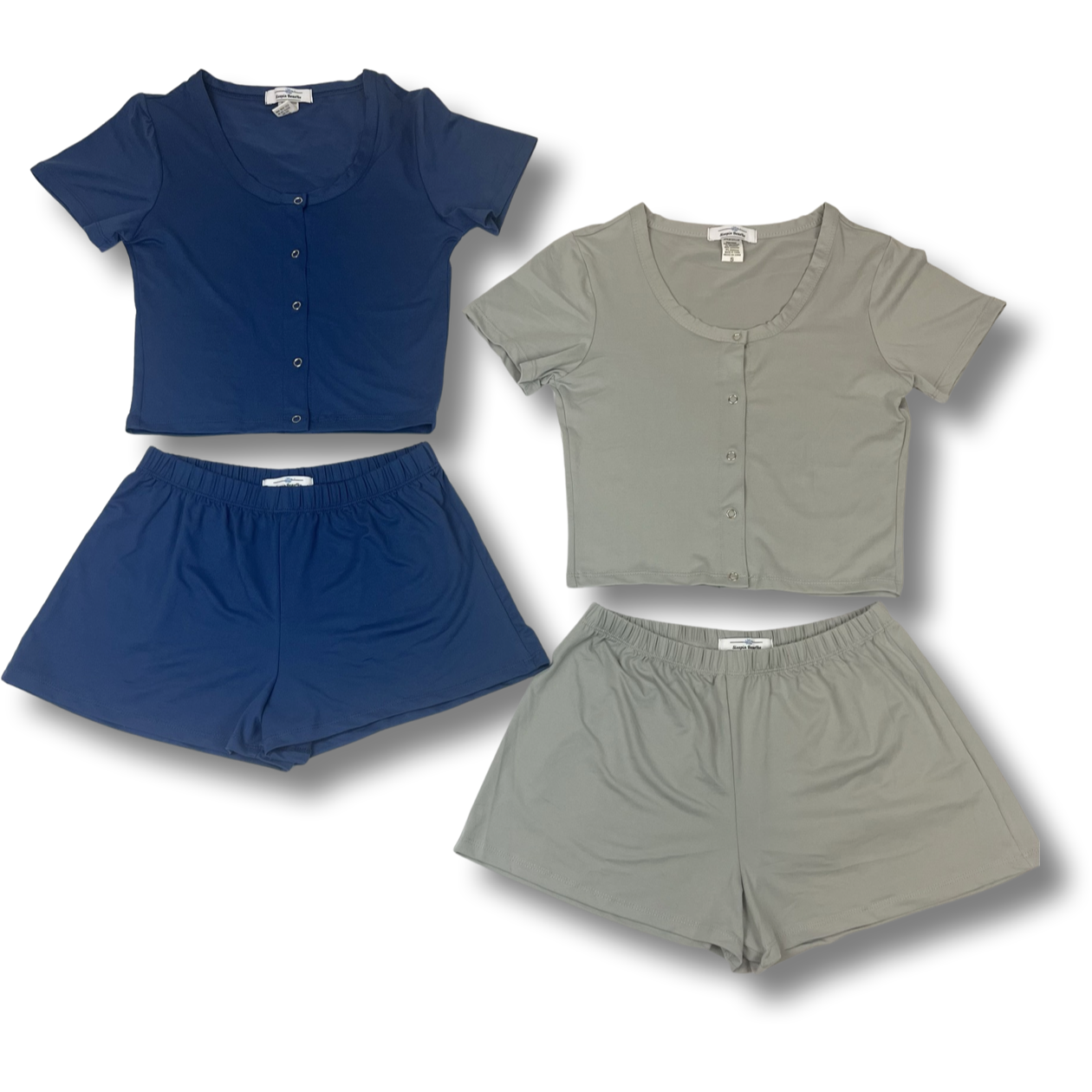 Button Up Sleep Short Set